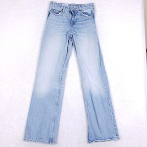 ZARA Jeans 4 Light Wash High Waisted Wide Leg Full Length Denim Minimalist